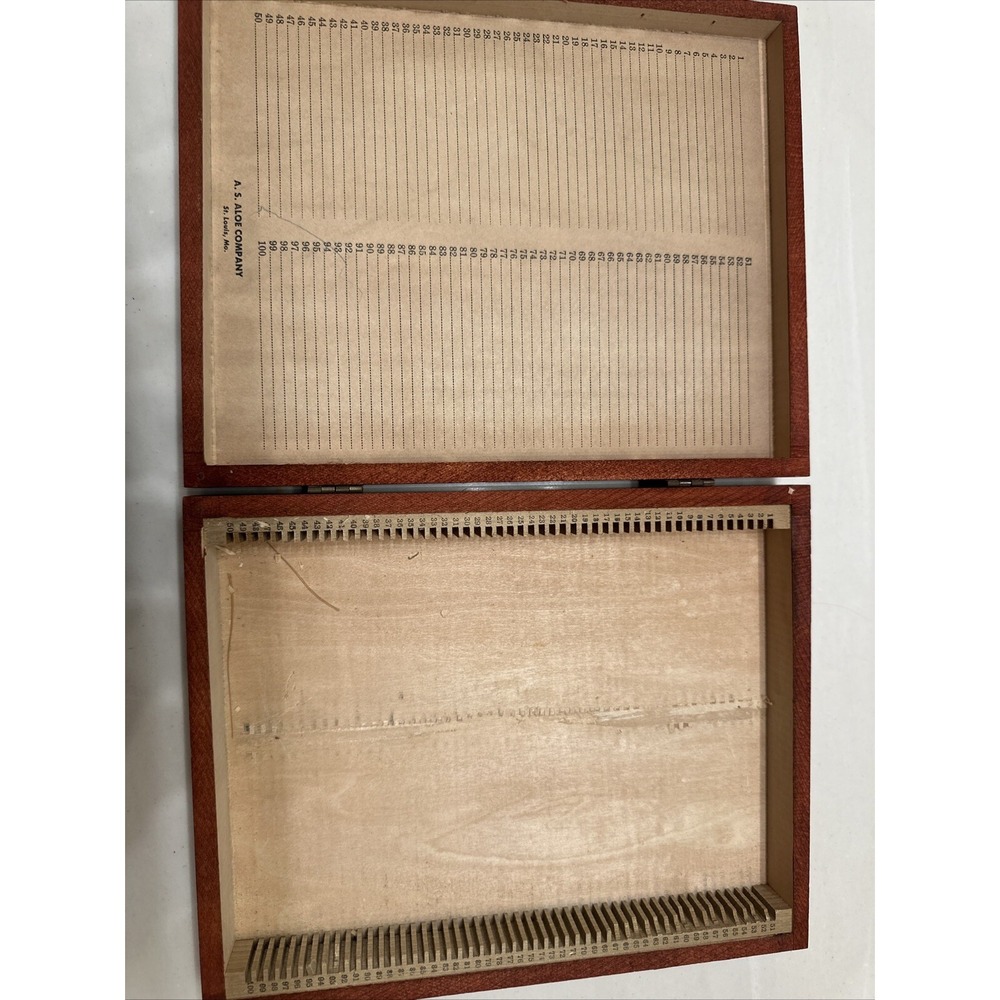 Vintage 1950's Wood Laboratory Equipment Slides Case Box A.S. Aloe Co